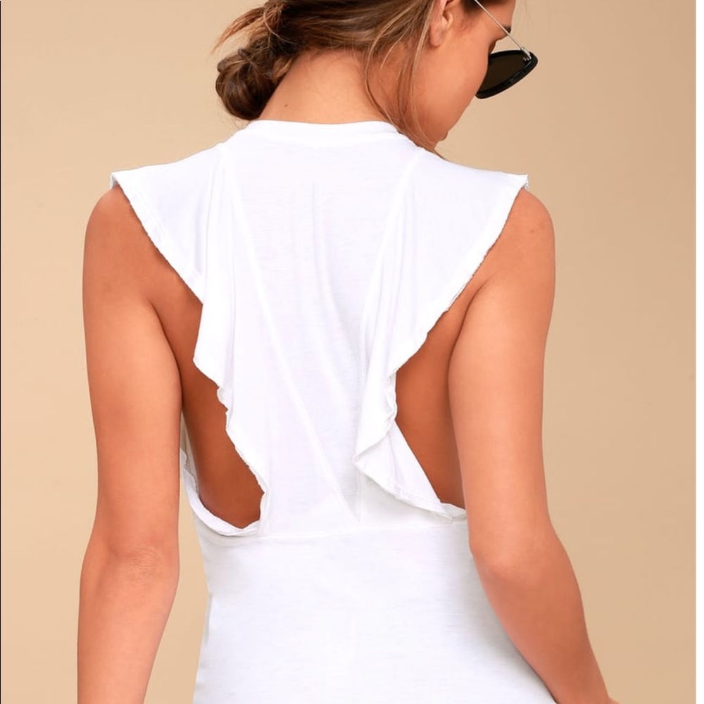 FP White Ruffle Sleeve Tank - Picture 6 of 12